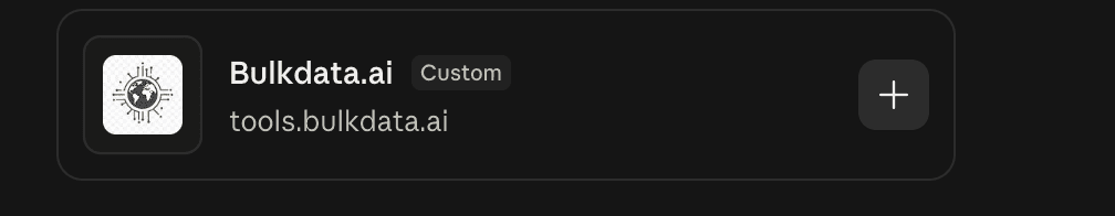 The Bulkdata.ai connector listed under Connectors